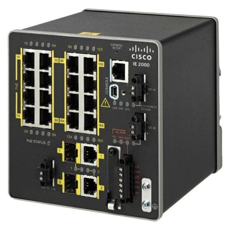 Cisco IE-2000-16TC-B 20 Ports Managed Switch Industrial Ethernet 2000 Series | Refurbished