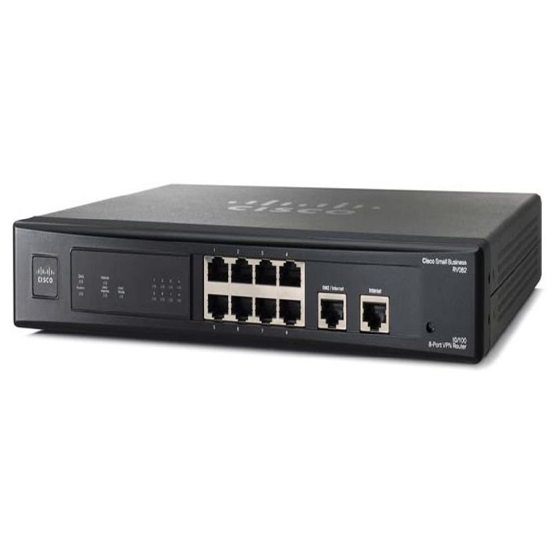 Cisco RV082 8 Ports Router Rack-Mountable 10/100Base-TX Ethernet VPN | Refurbished