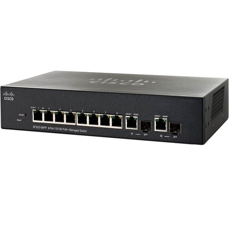 SRW2008P-K9-NA Cisco 1GBPS Ethernet Switch Layer 3 SFP Managed | Refurbished