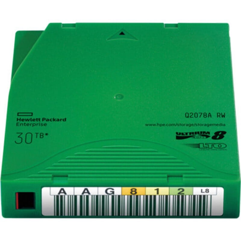 ​Q2078A HP LTO 8 Tre-Writable 12TB/30TB Data Cartridge Tape Drive | New Bulk Pack