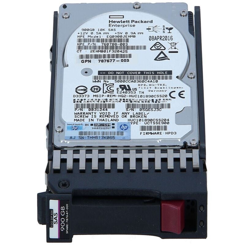 787677-003 HPE MSA 900GB 10K RPM SFF SAS-12GBPS Internal Hard Drive | Brand New 3 Years Warranty