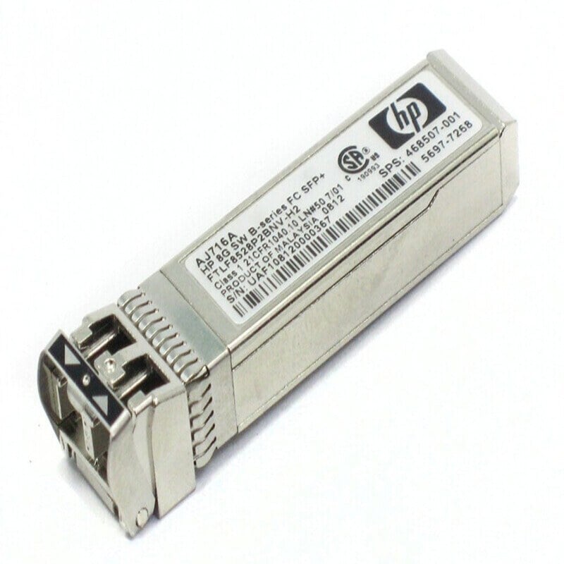 HPE AJ718-63001 8GBPS Short Wave Fibre Channel SFP+ 1 Pack Transceiver Module | Refurbished