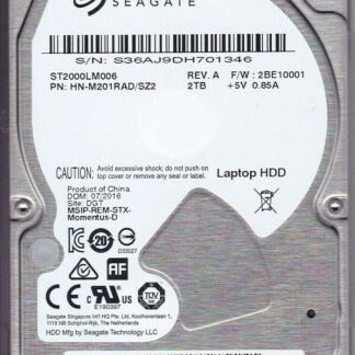 ST2000LM006 Seagate Spinpoint M9T 2TB 5.4K RPM SATA 6GBPS 32MB Cache 2.5-inch Internal Hard Drive | Refurbished