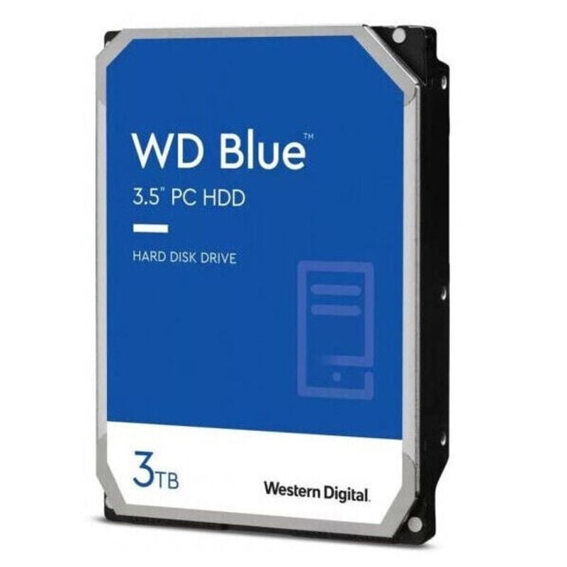 Western Digital WD30EZAX Blue 3 TB 5.4 K RPM Hard Drive - Internal - SATA 6GBPS - Conventional Magnetic Recording (CMR) Method | New Bulk Pack