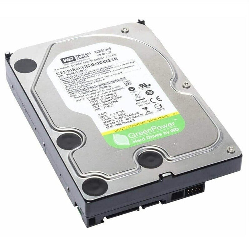 Western Digital WD20EURS AV-GP 2TB 7.2K RPM HDD Intellipower SATA-II 64MB | New Bulk Pack