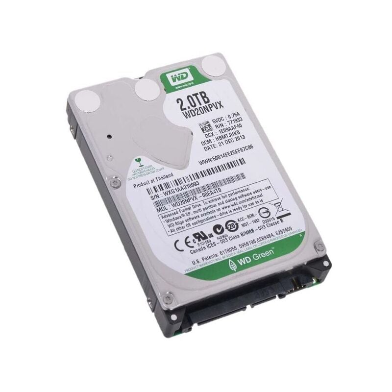 Western Digital WD20NPVX 2TB 5.4K RPM Hard Drive SATA 6GBPS 8MB Cache Internal | Refurbished