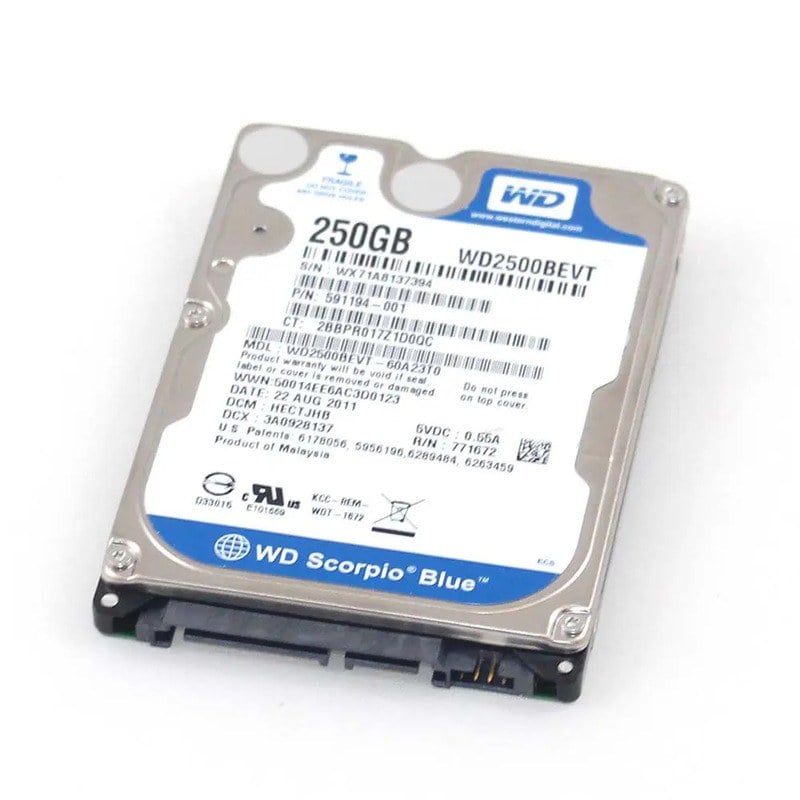 Western Digital WD2500BEVT 250GB 5.4K RPM SATA Hard Drive | Refurbished –  ALLHDD