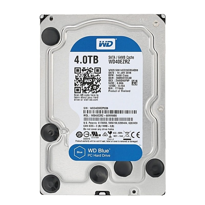 Western Digital WD40EZRZ Blue 4TB 5.4K RPM Hard Drive SATA 6GBPS 64MB Buffer | New Bulk Pack