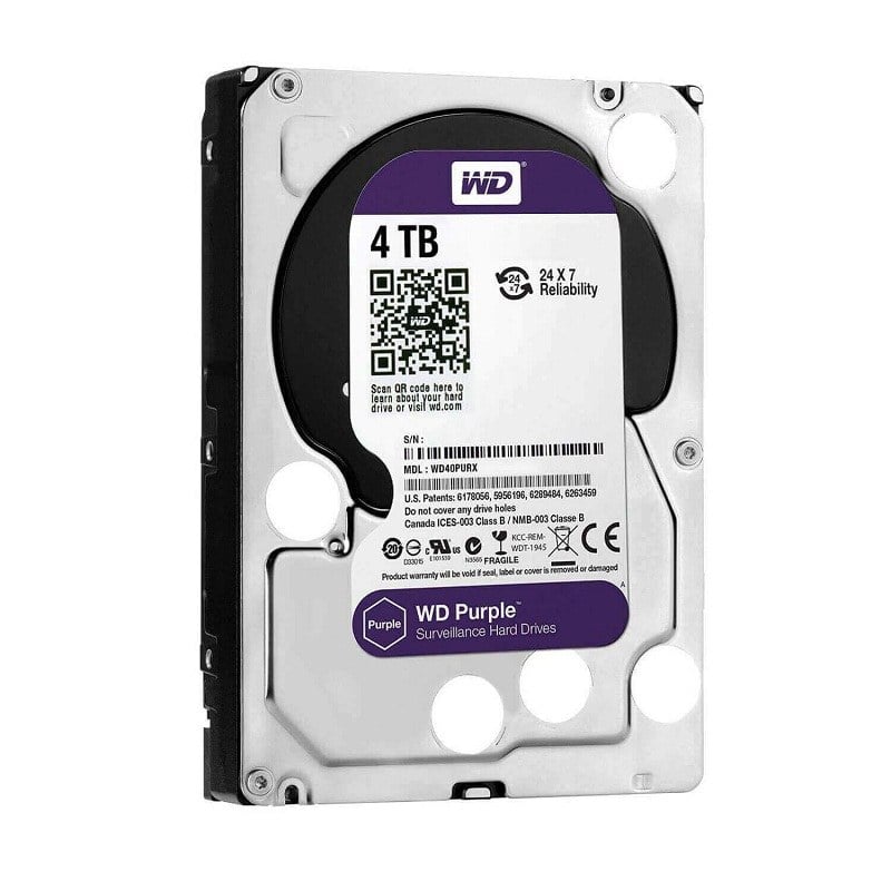 Western Digital WD40PURZ Purple 4TB Hard Drive SATA-6GBPS 64MB Buffer Internal Surveillance | Refurbished